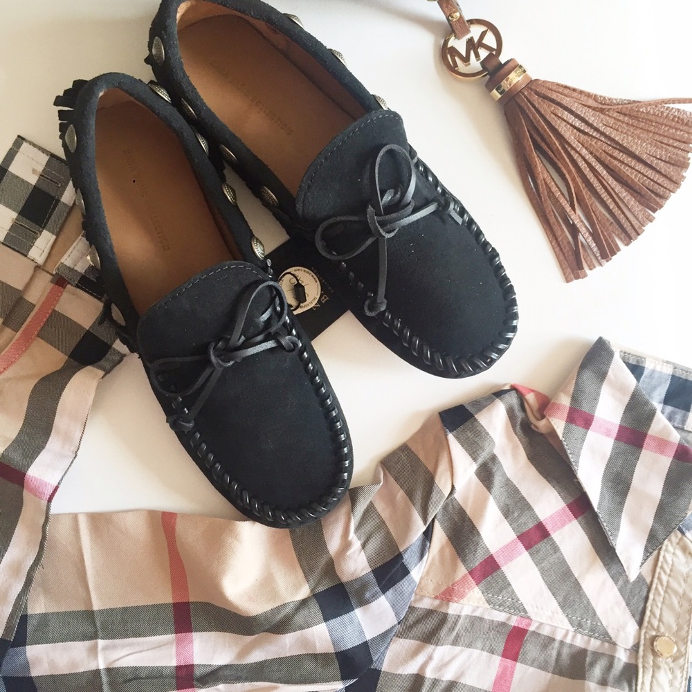Zara leather fringe moccasin